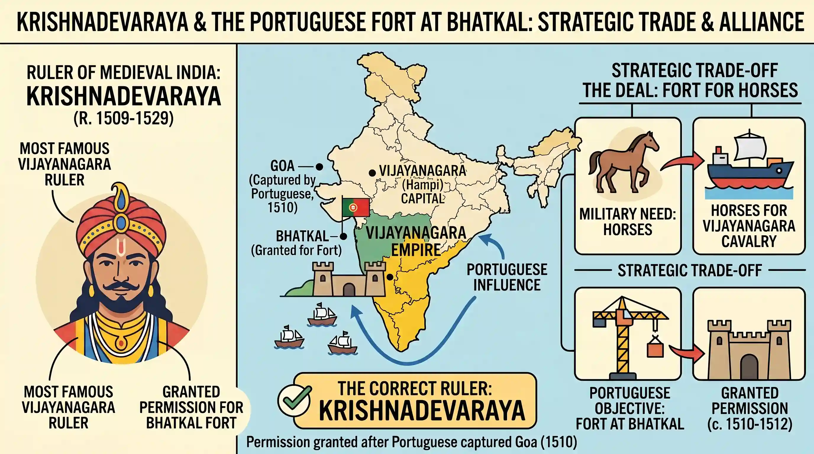 history: Who of the following rulers of medieval India gave permission to the Portuguese to build a fort at Bhatkal?
