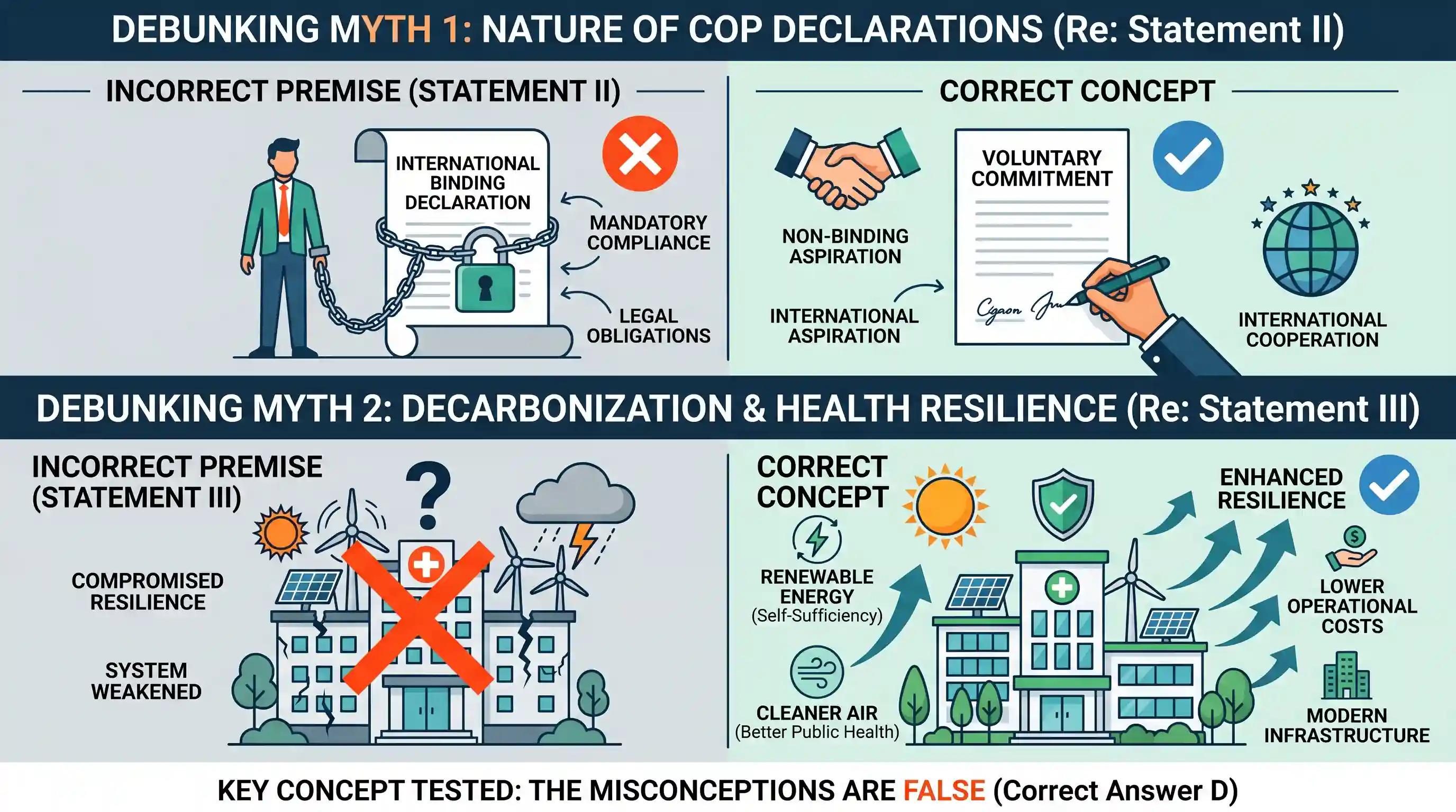 geography: Consider the following statements : Statement I: At the 28th United Nations Climate Change Conference (COP28), India ref