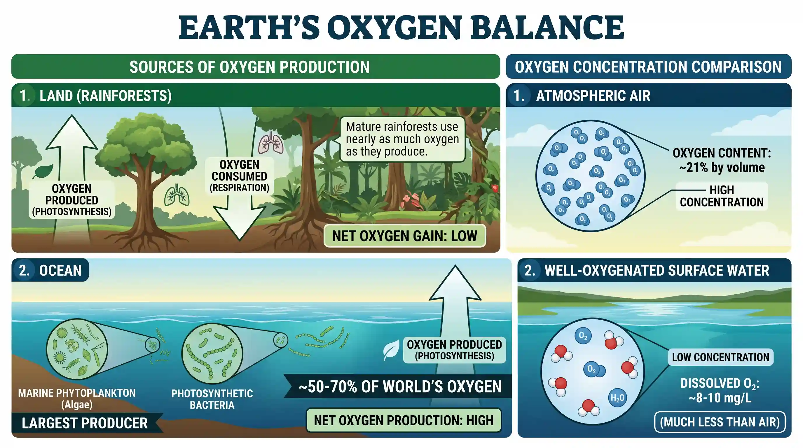 geography: With reference to the planet Earth, consider the following statements : I. Rain forests produce more oxygen than that pr