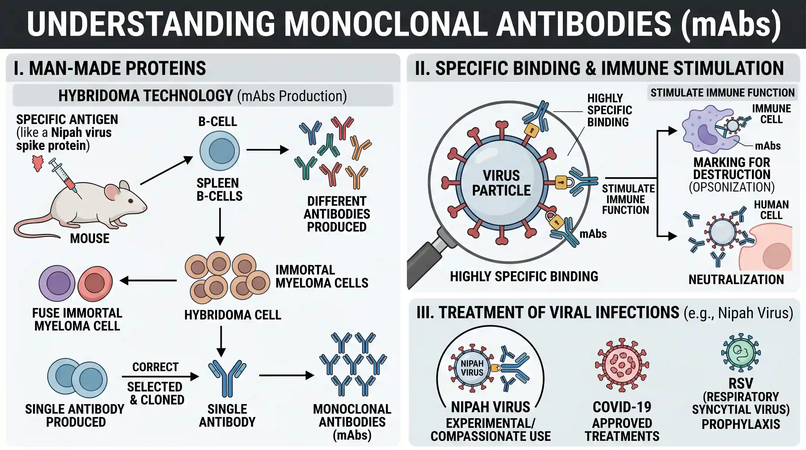 science-and-technology: With reference to monoclonal antibodies, often mentioned in news, consider the following statements : I. They are man-ma