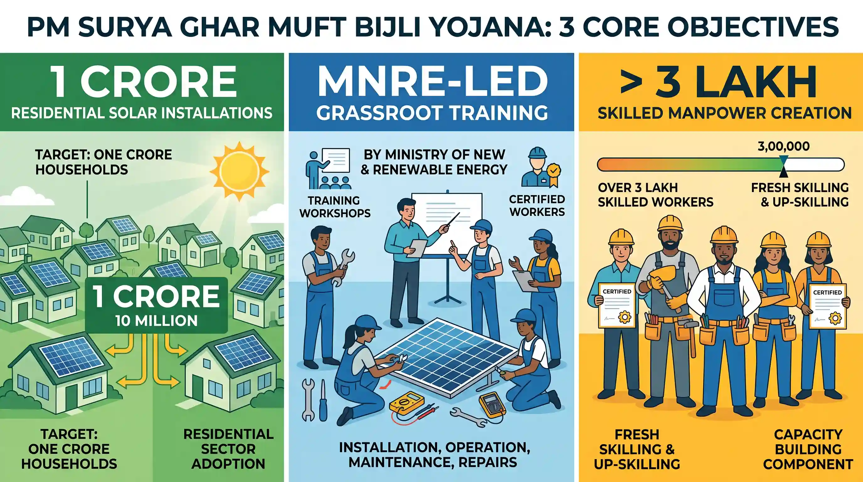 economy: Consider the following statements about 'PM Surya Ghar Muft Bijli Yojana': I. It targets installation of one crore solar