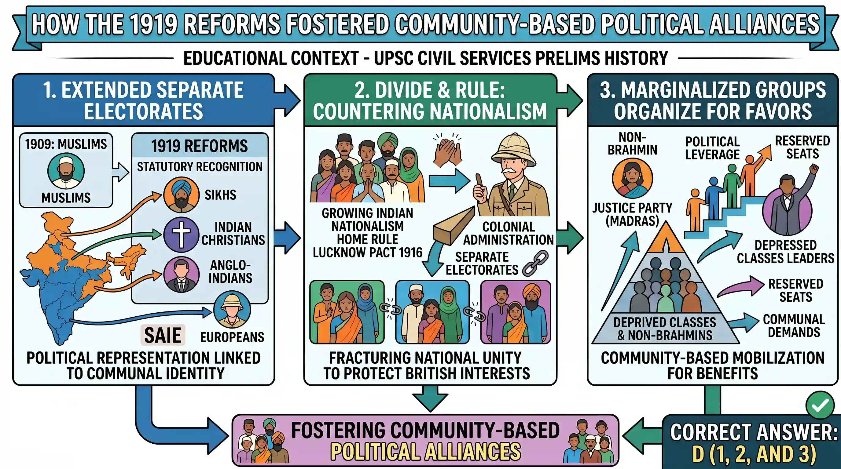 history: Consider the following assertion : The genesis of political alliances based on community lay in the very nature of the M