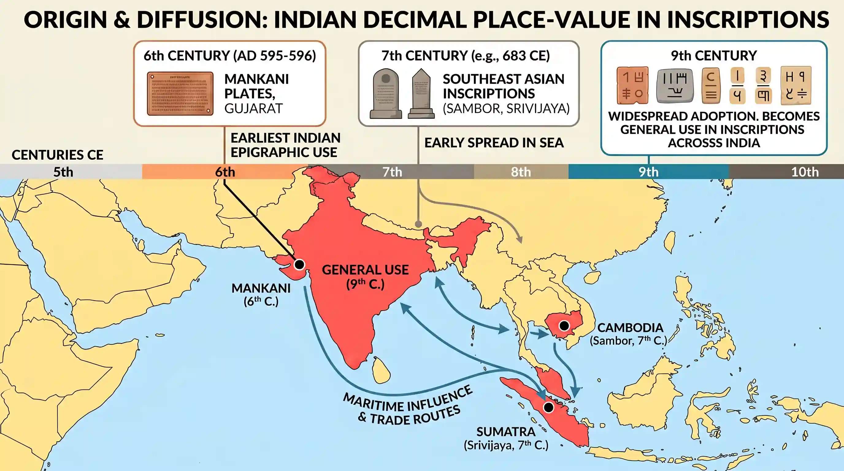 history: Consider the following statements relating to the use of the place-value system in India : 1. The earliest epigraphic us