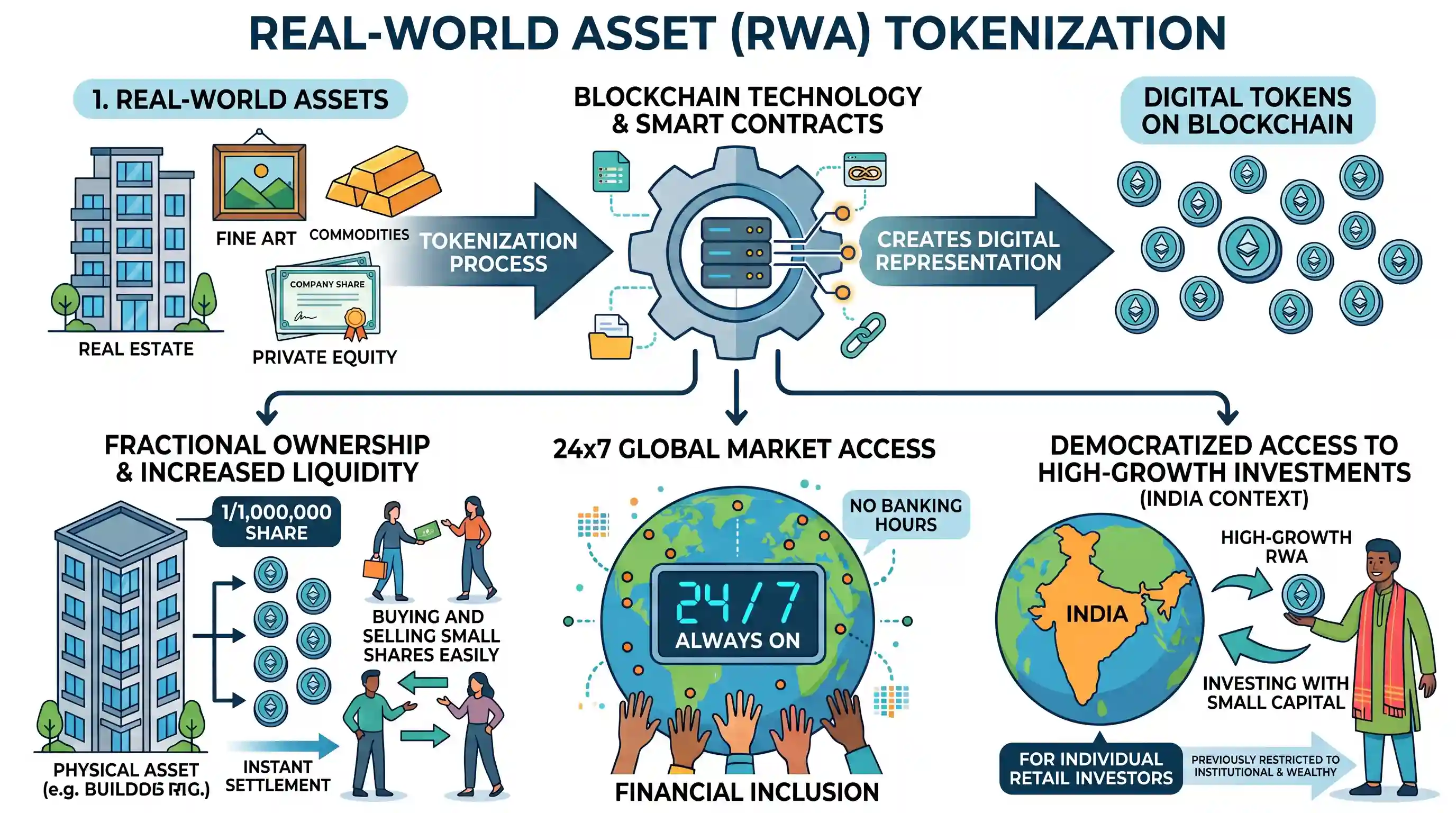 economy: Which of the following statements about Real-World Assets (RWA) Tokenization are correct? 1. Tokenization is the process