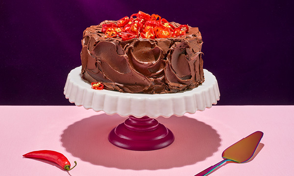 Mexican Chocolate Cake with Candied Peppers