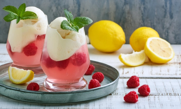 Raspberry Lemonade Ice Cream Float