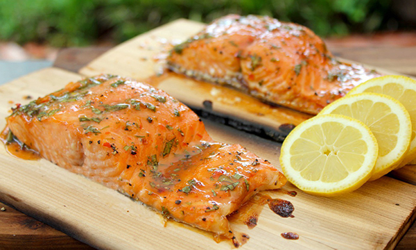 Cedar Plank Salmon with Sriracha Butter