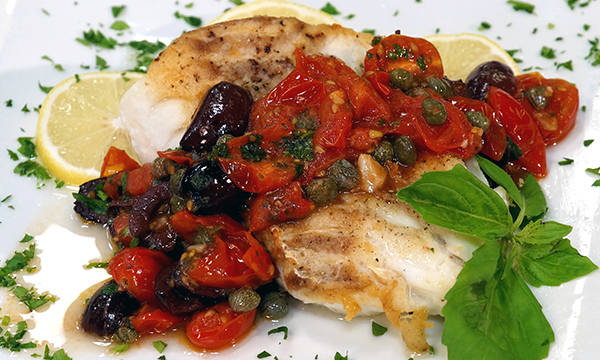 Seared Cod with Olive Tapenade