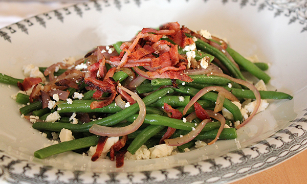 Green Beans with Crispy Bacon & Feta Cheese 