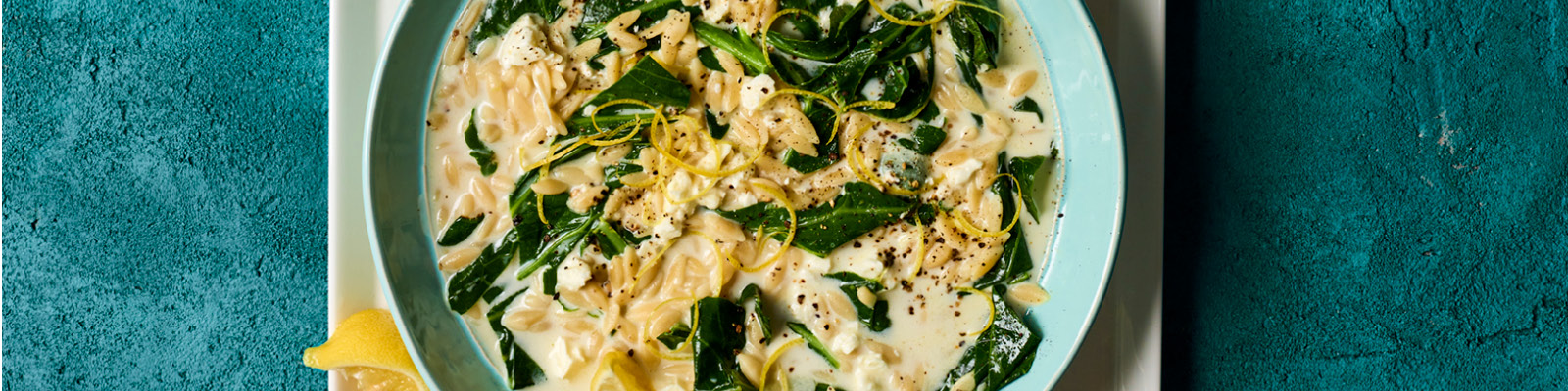 Creamy Lemon Orzo with Greens 