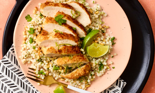 Coconut-Lime Chicken with Coconut-Cilantro Couscous