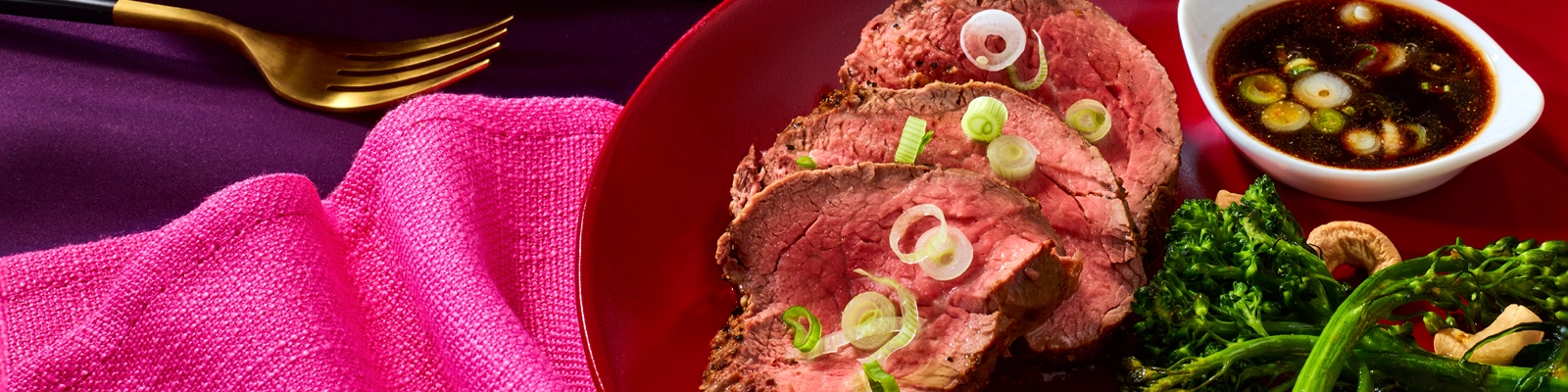 Sliced Beef Tenderloin with Asian Dipping Sauce 