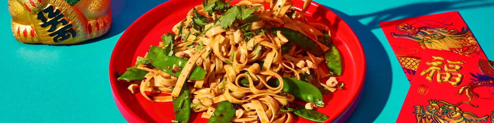 Spicy Noodles with Snow Peas and Peanuts