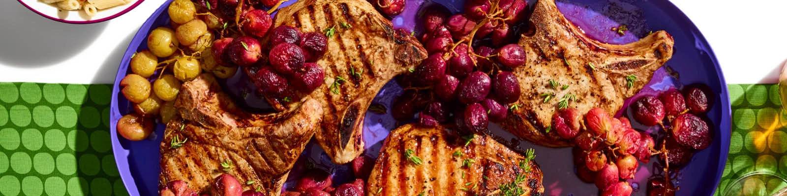 Pork Chops Agrodolce with Roasted Grape Sauce 