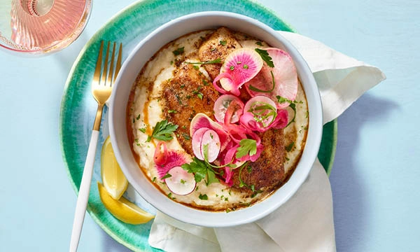 Blackened Tilapia with Parmesan Grits