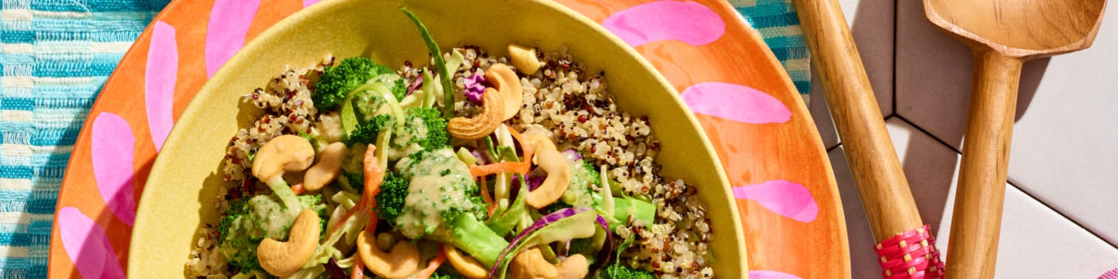 Broccoli and Quinoa Salad with Tahini-Lemon Dressing