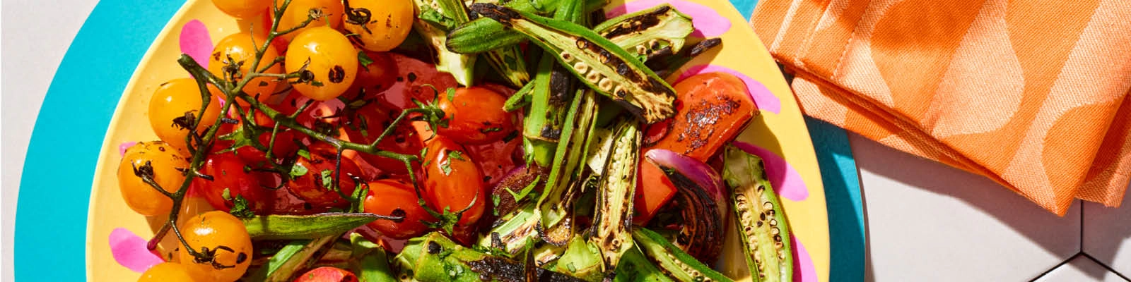 Charred Okra and Tomatoes