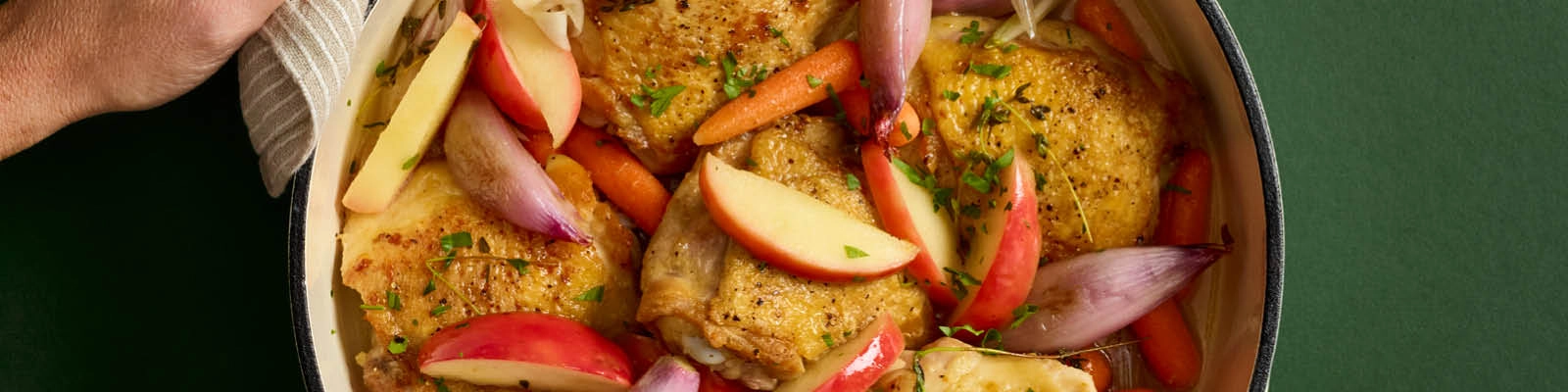 Apple Cider-Glazed Chicken with Carrots and Shallots