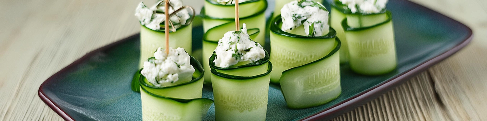 Cucumber Pinwheels with Goat Cheese Spread 