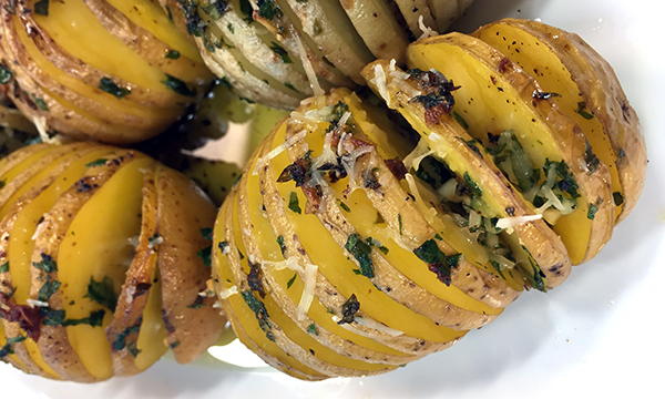 Garlic-Roasted Hasselback Potatoes