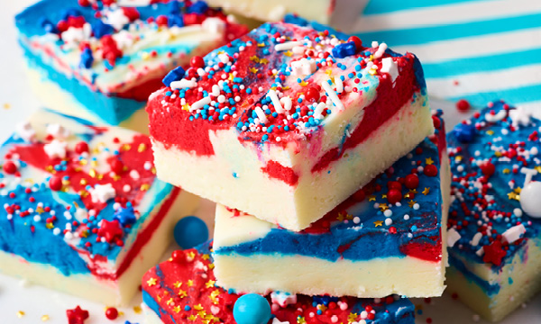 Patriotic Tie-Dye Fudge