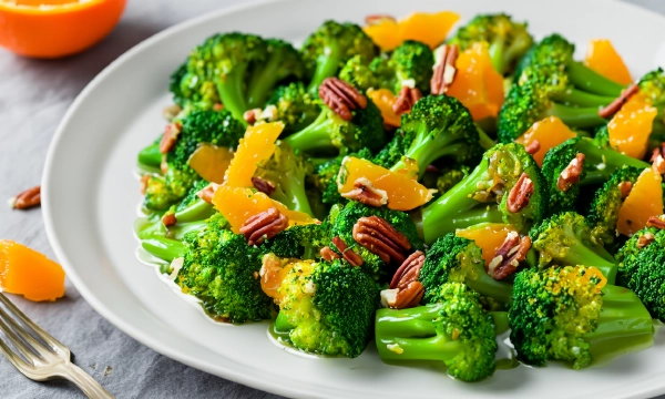 Orange-Glazed Broccolini with Pecans