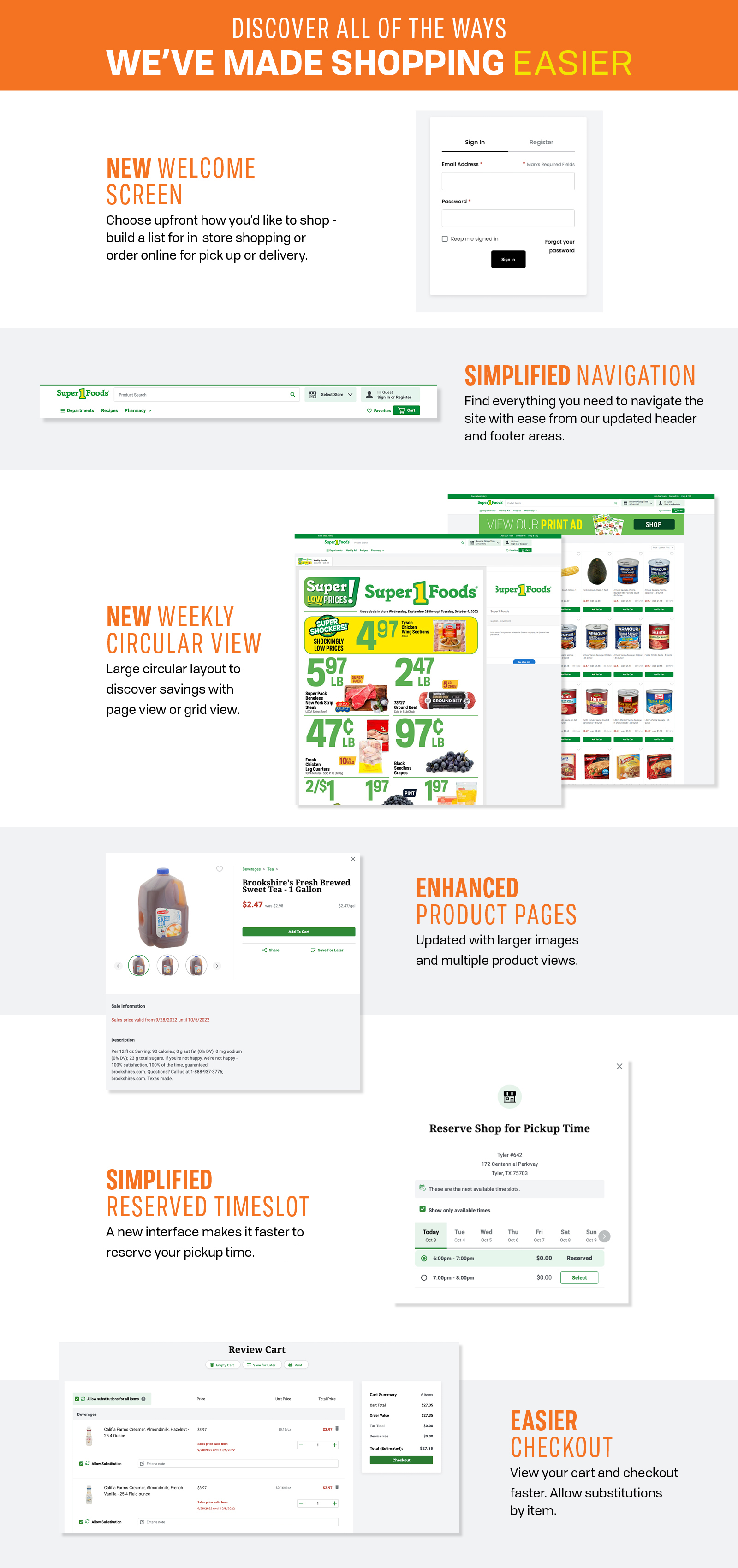 Super 1 Foods new website