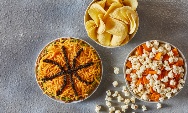 Bean Dip, Chips and Popcorn 