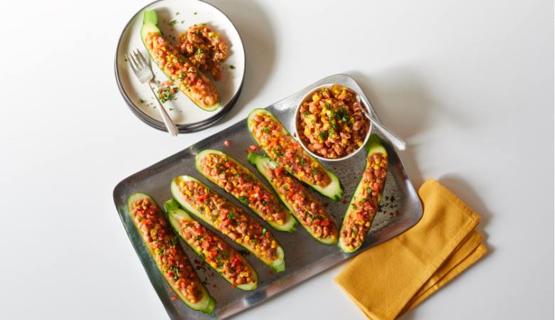 Pinto Bean Zucchini Boats 