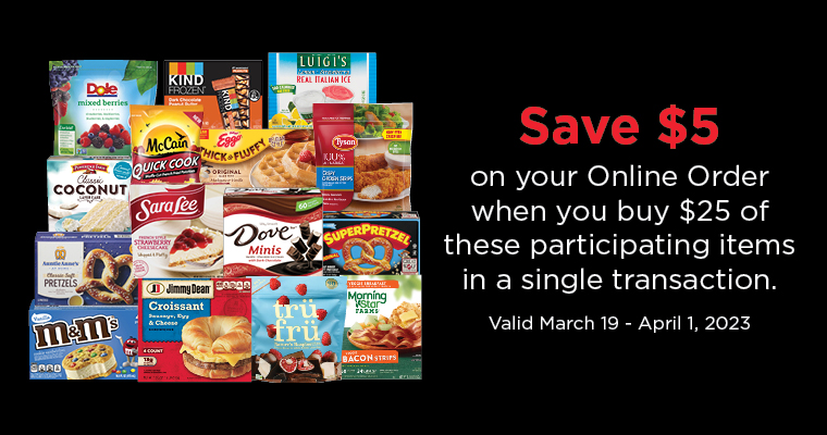 $5 off your online order with purchase of participating products