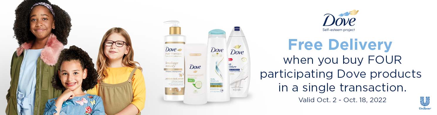 free delivery with purchase of dove products