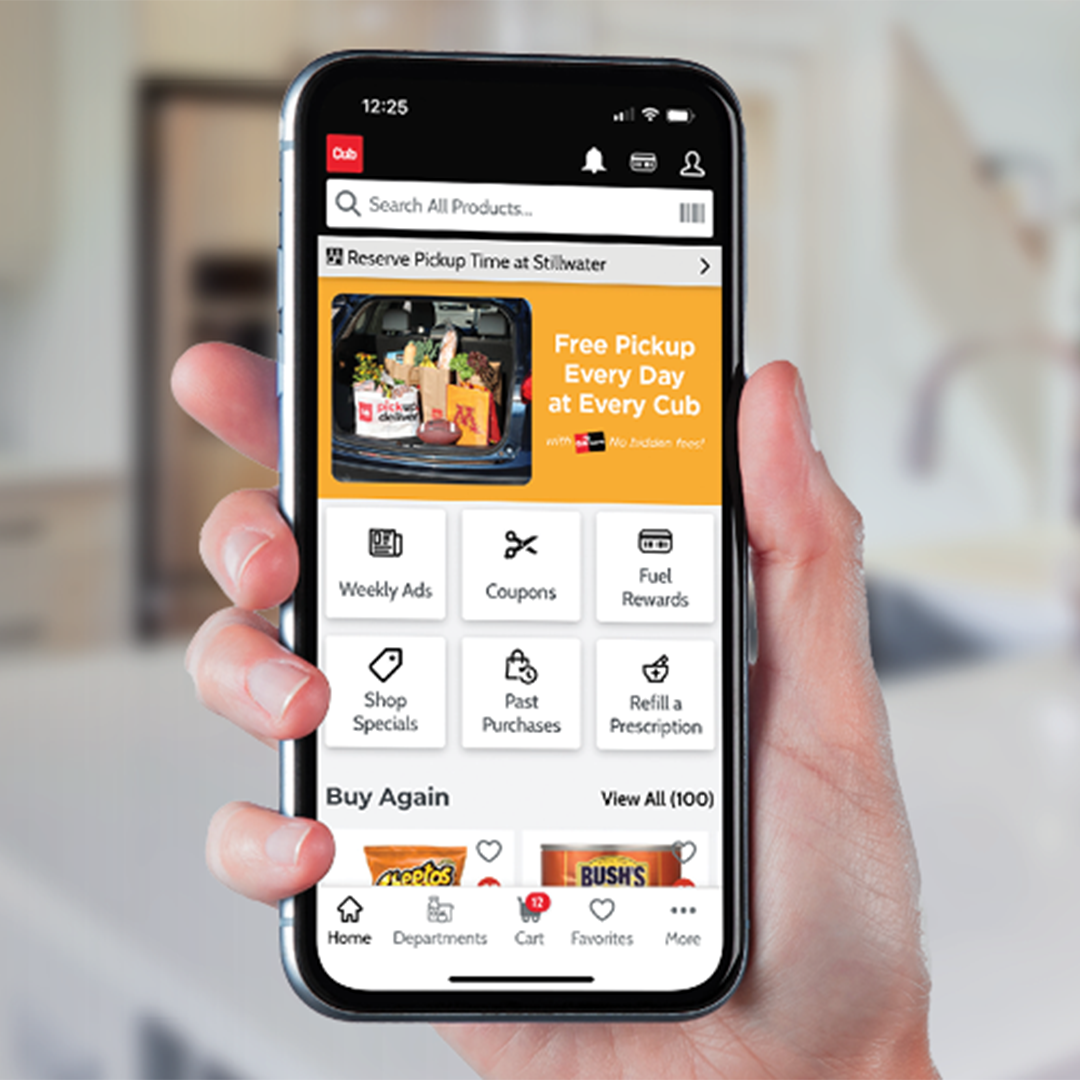 download the cub app and start shopping from anywhere