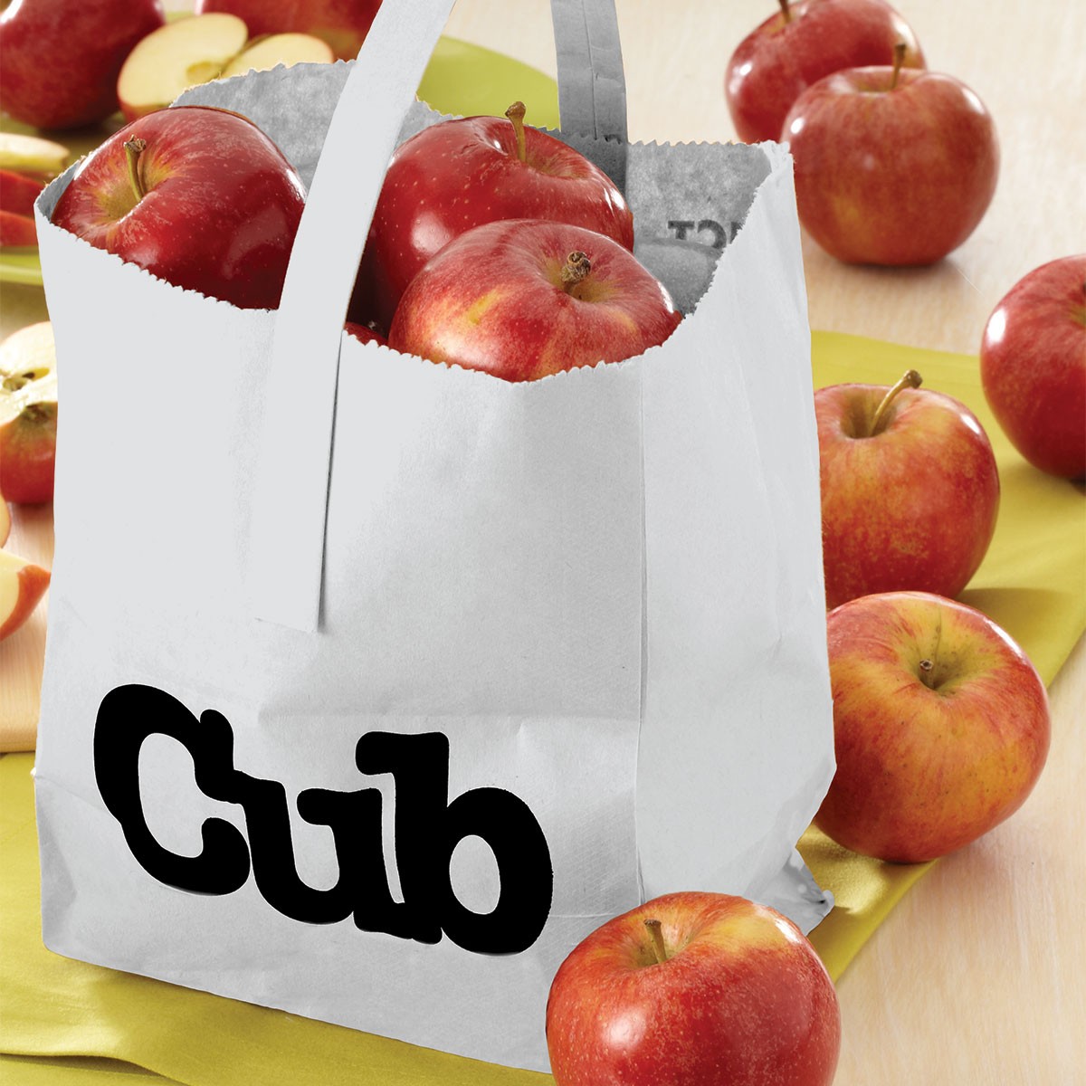 apples in cub bag