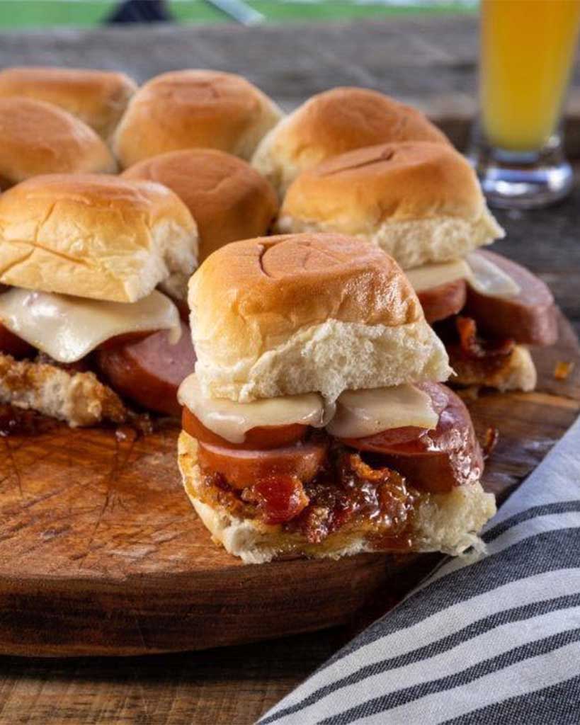 Smoked Sausage Piggy Sliders