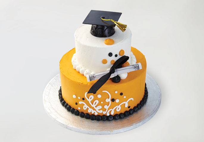 Two Letters/Numbers Graduation Themed Cake