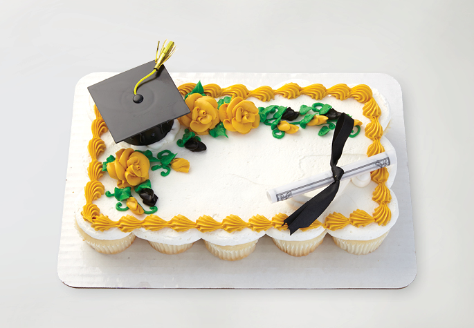 Two Letters/Numbers Graduation Themed Cake