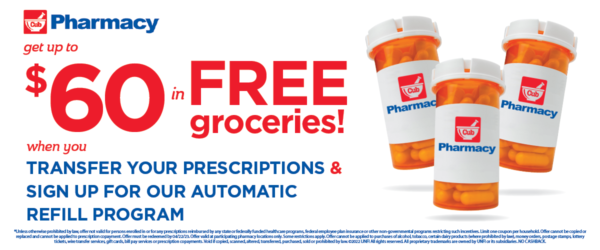 get up to &60 in free groceries when you transfer your prescriptions