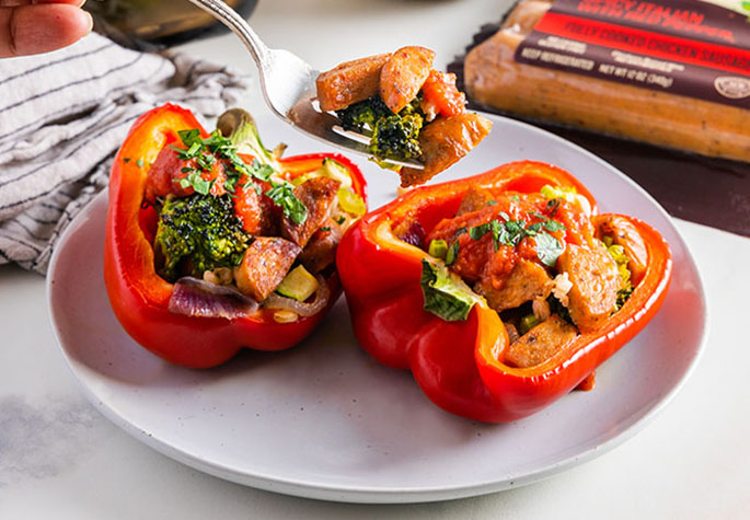 Farro & Sausage Stuffed Peppers