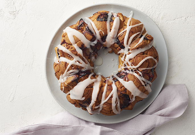 Plumcot Cinnamon Roll Monkey Bread