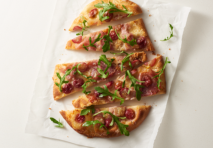 Prosciutto, Red Grape and Pecorino Flatbread