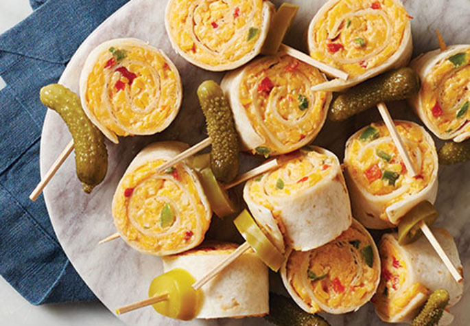 spicy pimiento pinwheels