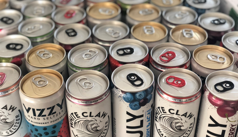 cans of hard seltzer