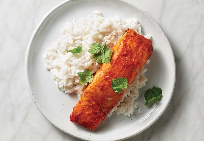 Grilled Salmon with Coconut Rice recipe