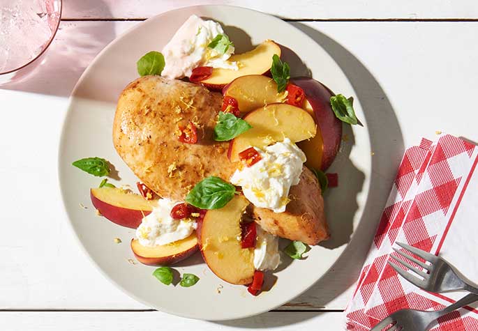 Air Fryer Stone Fruit Chicken Caprese