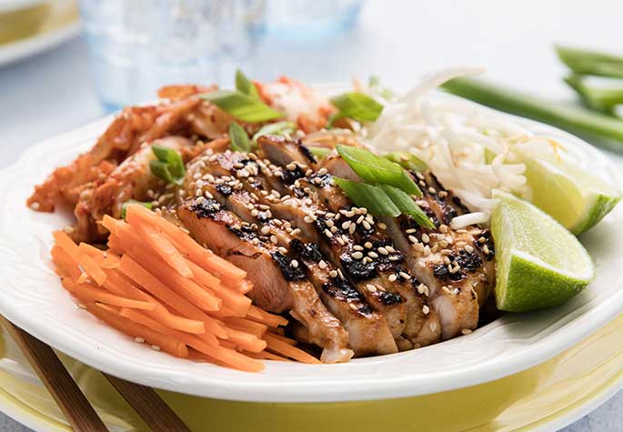 BBQ Chicken with Noodle Salad