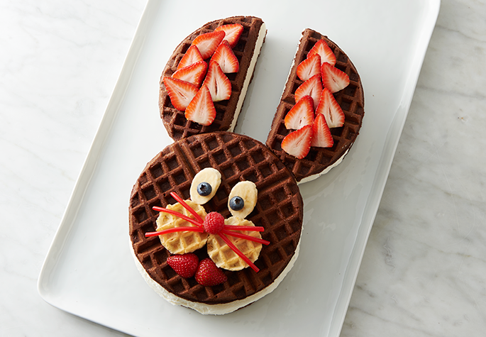 Brownie Waffle Ice Cream Bunny Cake