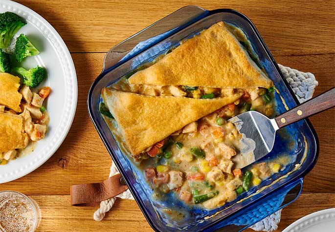 Chicken Pot Pie Crescent Bake for Two recipe