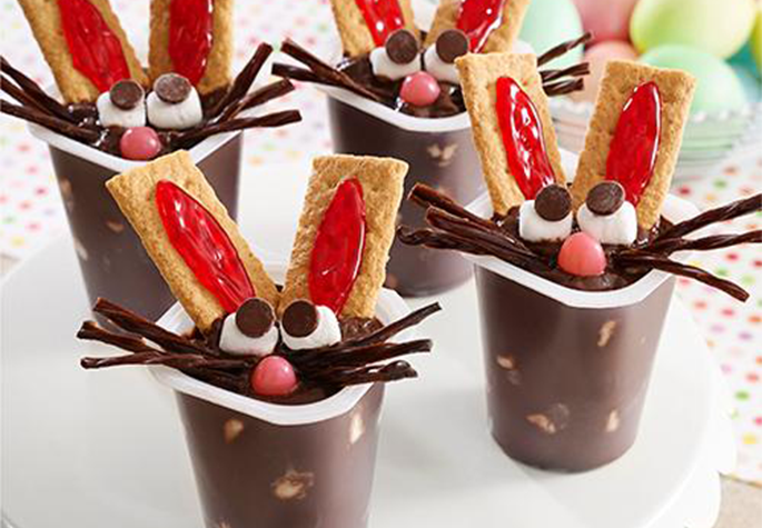 Chocolate Bunny Pudding Cups