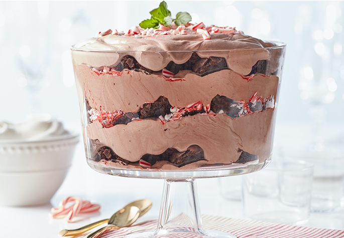 Chocolate Peppermint Brownie Trifle recipe