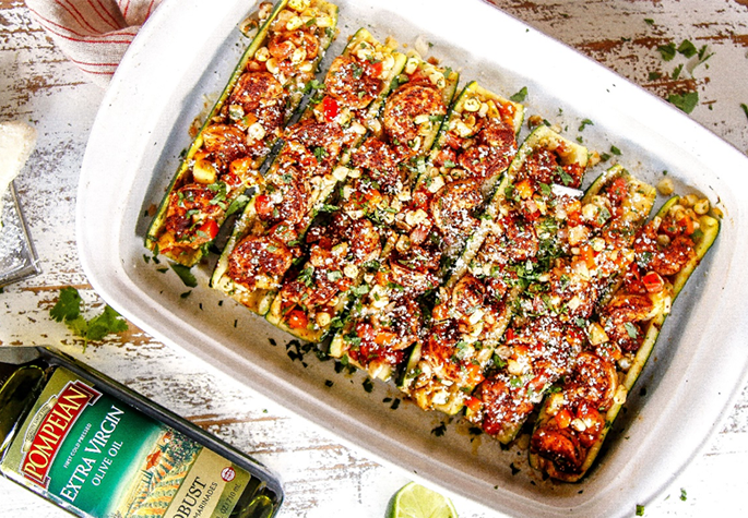 Cilantro Lime Shrimp Zucchini Boats